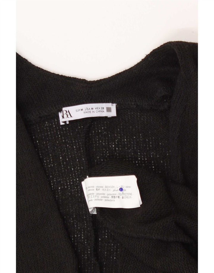 Zara Womens Oversized Vest Tank Top Reino Unido 14 Médio Preto Viscose