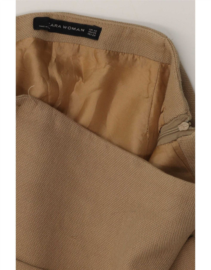 Mini saia feminina Zara XS W24 bege