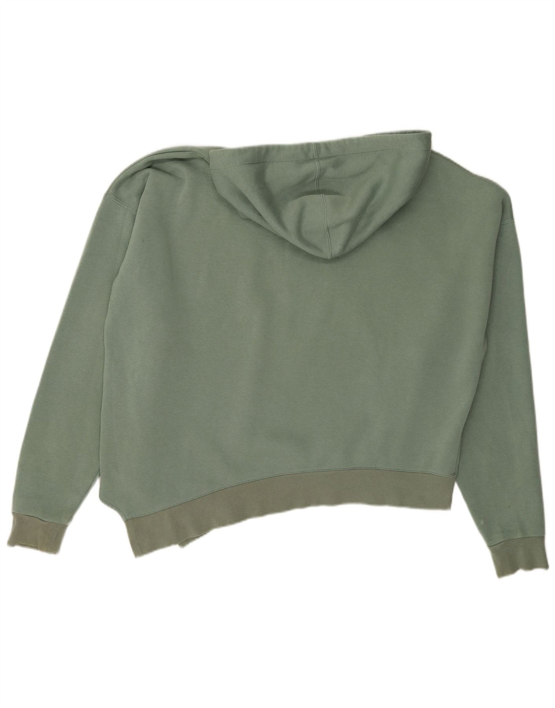 Suéter Reebok feminino crop assimétrico com capuz UK 12/14 algodão verde médio
