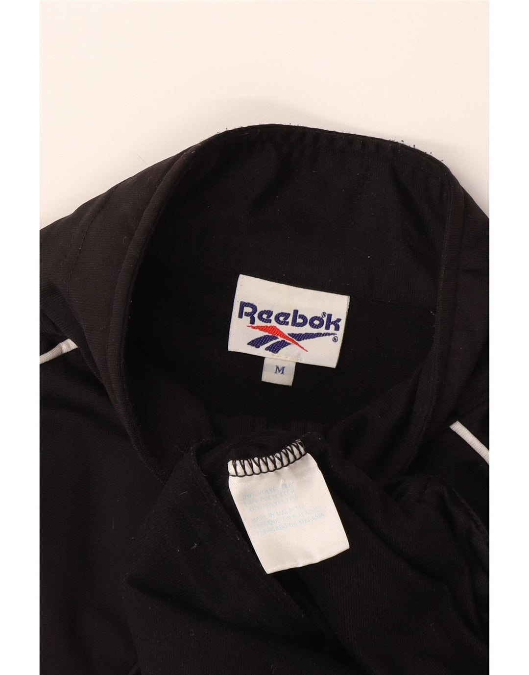 Reebok masculino gráfico manga curta agasalho top jaqueta médio preto