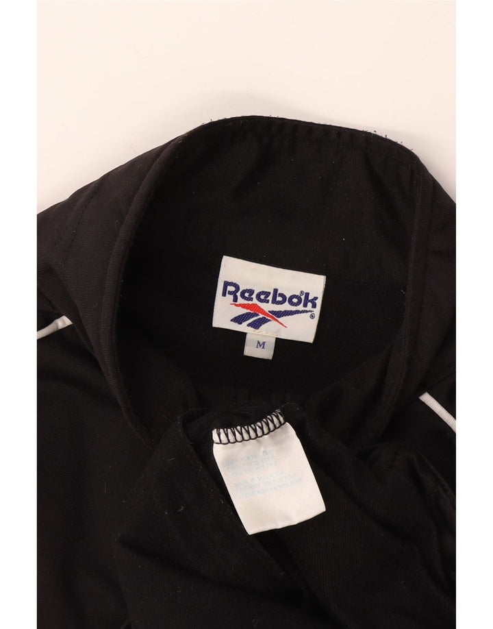 Reebok masculino gráfico manga curta agasalho top jaqueta médio preto