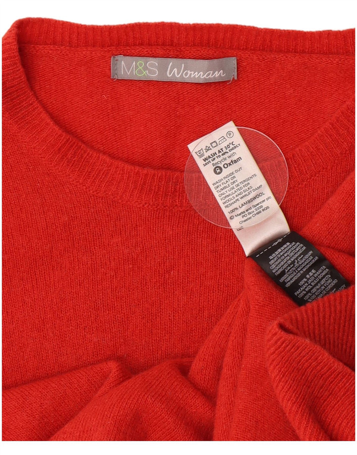 Suéter feminino Marks & Spencer com gola canoa Reino Unido 12 médio laranja