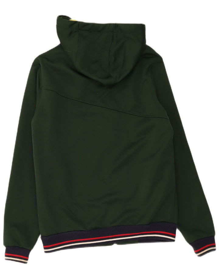 Tommy Hilfiger Suéter masculino com capuz e zíper verde médio poliéster