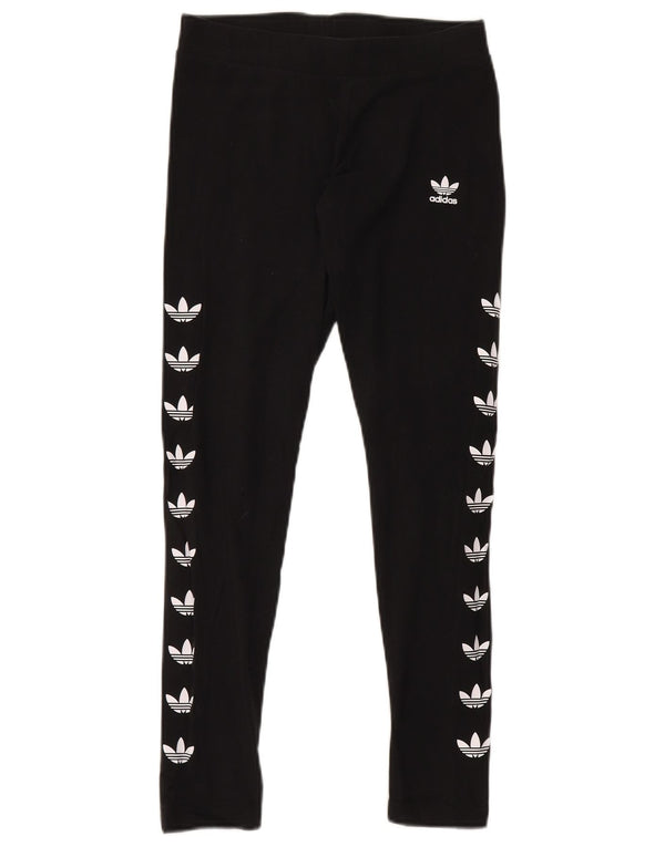 Leggings Adidas Femininas Gráficas UK 12 Médio Algodão Preto