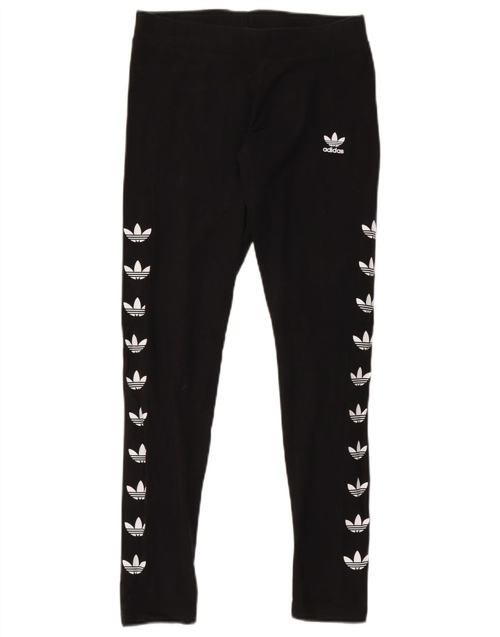 Leggings Adidas Femininas Gráficas UK 12 Médio Algodão Preto