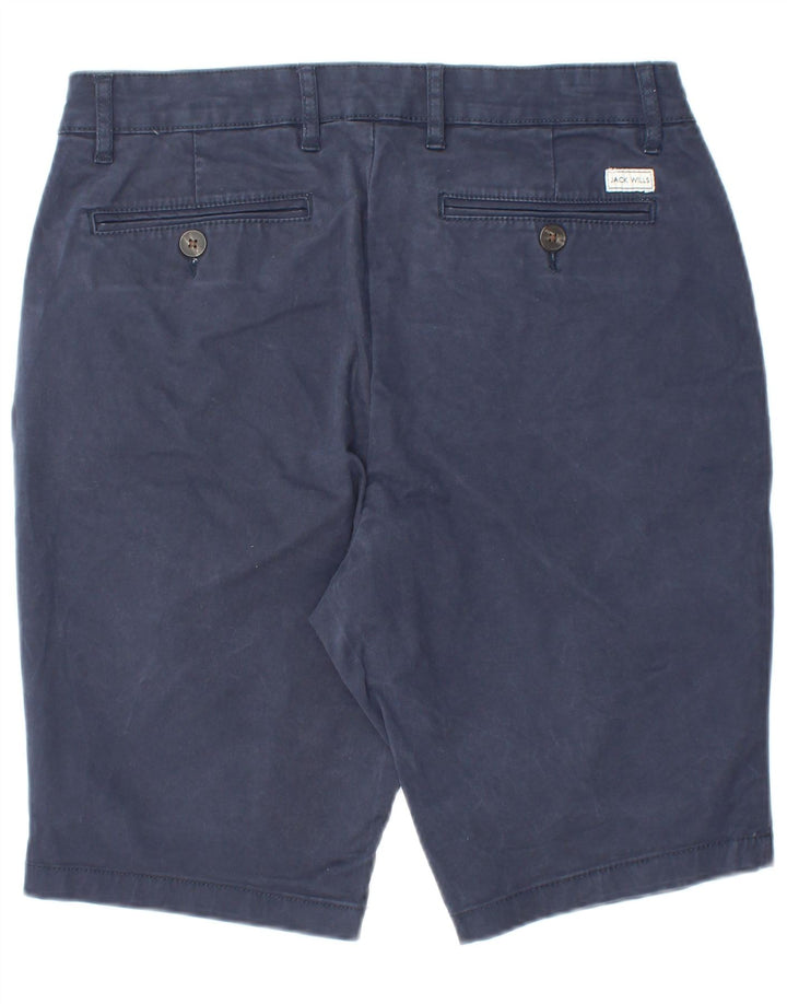 JACK WILLS Mens Slim Fit Chino Shorts W32 Médio Azul Marinho Algodão