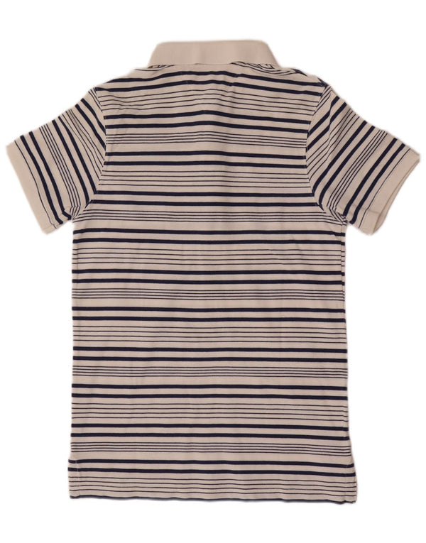 Camisa polo masculina Tommy Hilfiger média listrada branca