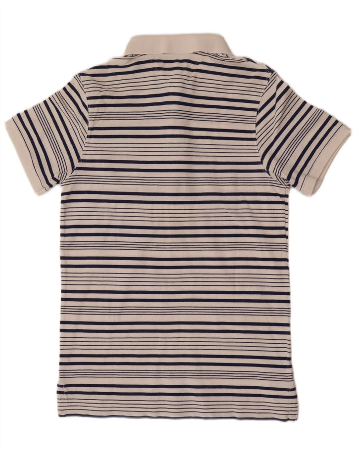 Camisa polo masculina Tommy Hilfiger média listrada branca