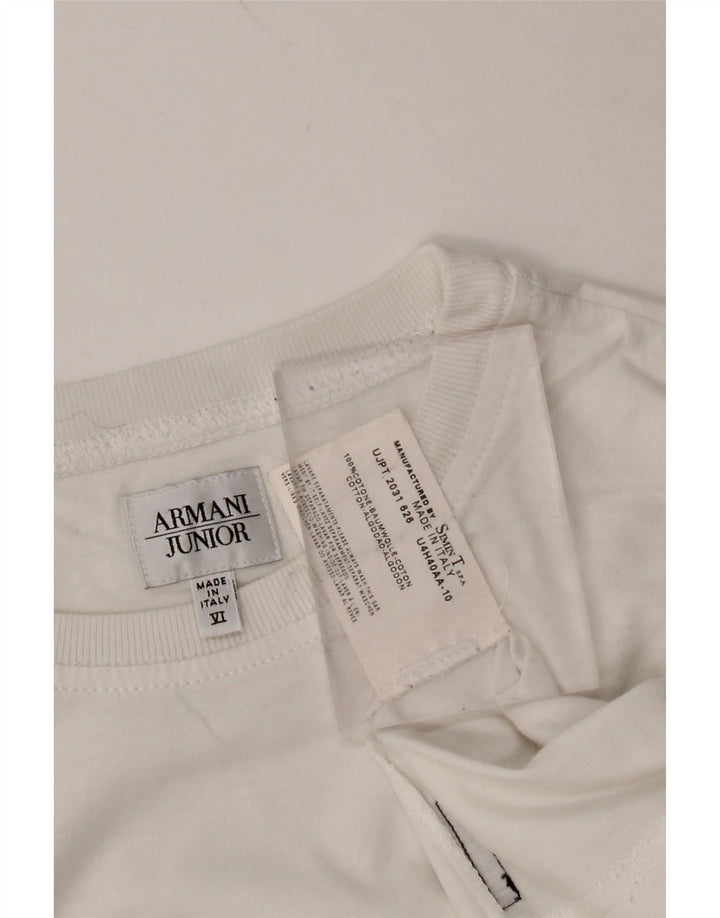 Camiseta gráfica ARMANI JUNIOR para meninos 11-12 anos algodão branco