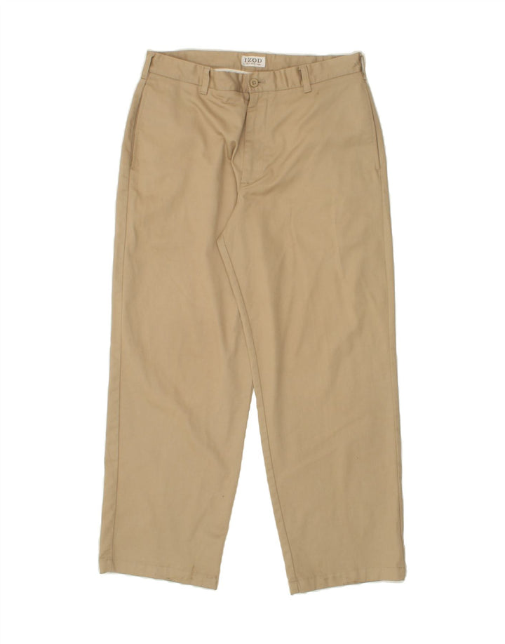 IZOD Mens Straight Chino Trousers W34 L30 Beige Cotton Vintage Izod and Second-Hand Izod from Messina Hembry 