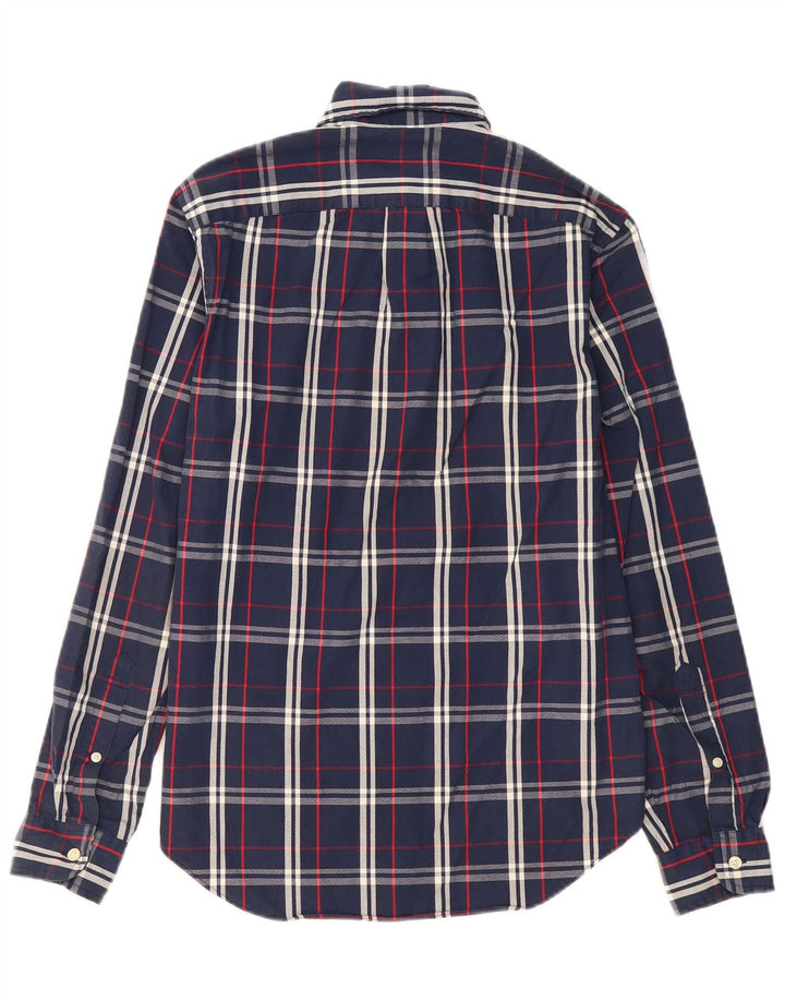 Camisa xadrez masculina J. Crew XS azul marinho algodão xadrez
