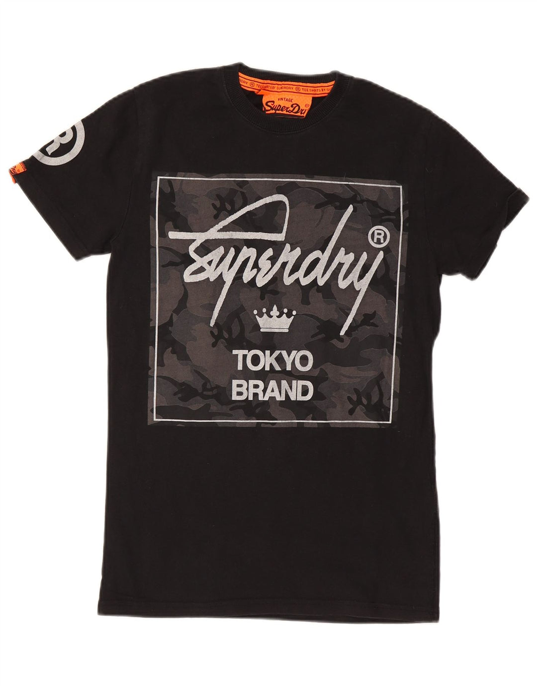 Camiseta gráfica masculina SUPERDRY Top XS algodão preto