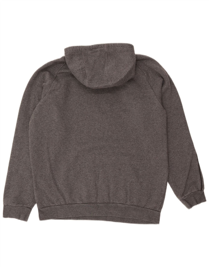 ADIDAS Mens Hoodie Jumper Grande Algodão Cinza