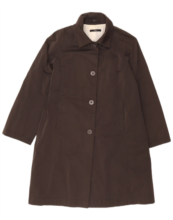 Casaco impermeável feminino Hugo Boss UK 14 poliéster cinza médio
