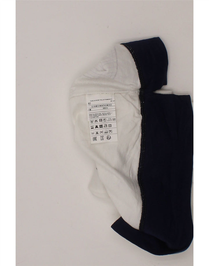 BENETTON Baby Boys Graphic Sweatshirt Jumper 12-18 Months White Cotton Vintage Benetton and Second-Hand Benetton from Messina Hembry 