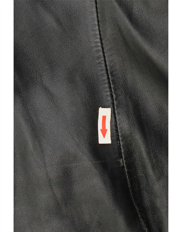 Jaqueta de couro feminina vintage IT 50 XL couro preto