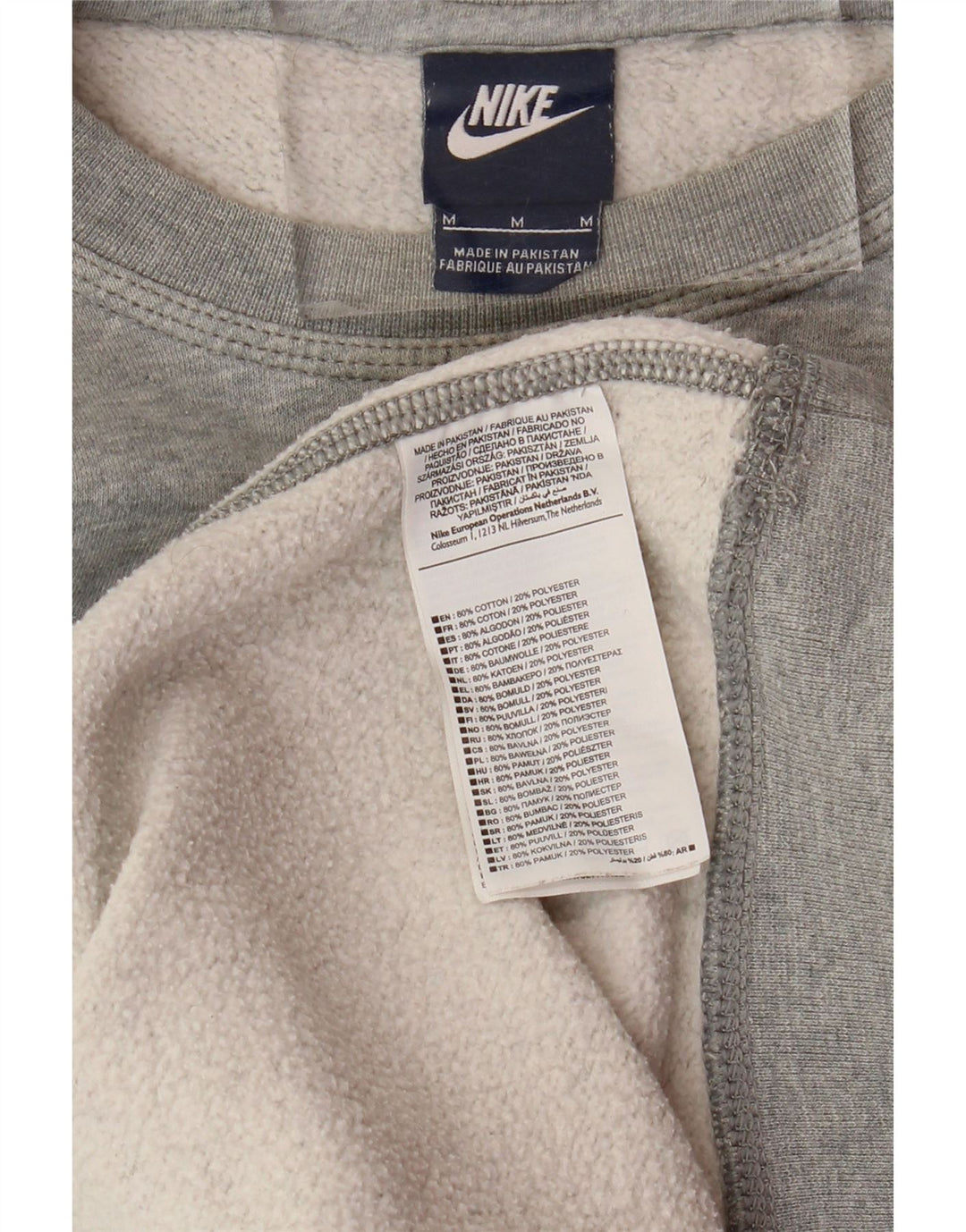 NIKE Mens Moletom Jumper Médio Cinza Algodão