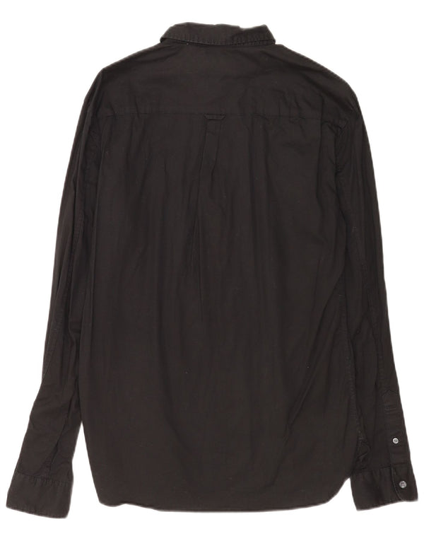 Camisa masculina All Saints pequena de algodão preto