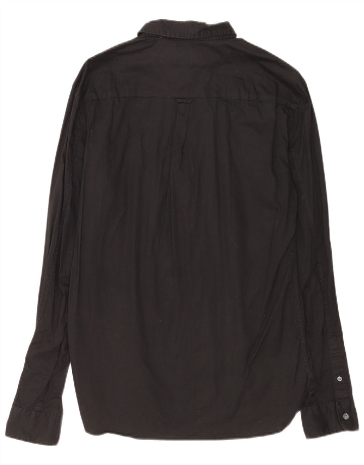 Camisa masculina All Saints pequena de algodão preto