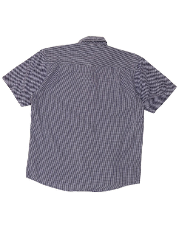 Camisa masculina Pierre Cardin de manga curta regular fit XL azul algodão guingão