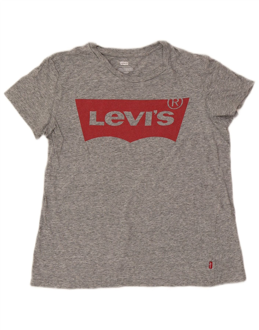 Camiseta feminina gráfica Levi's UK 10 pequena cinza manchada