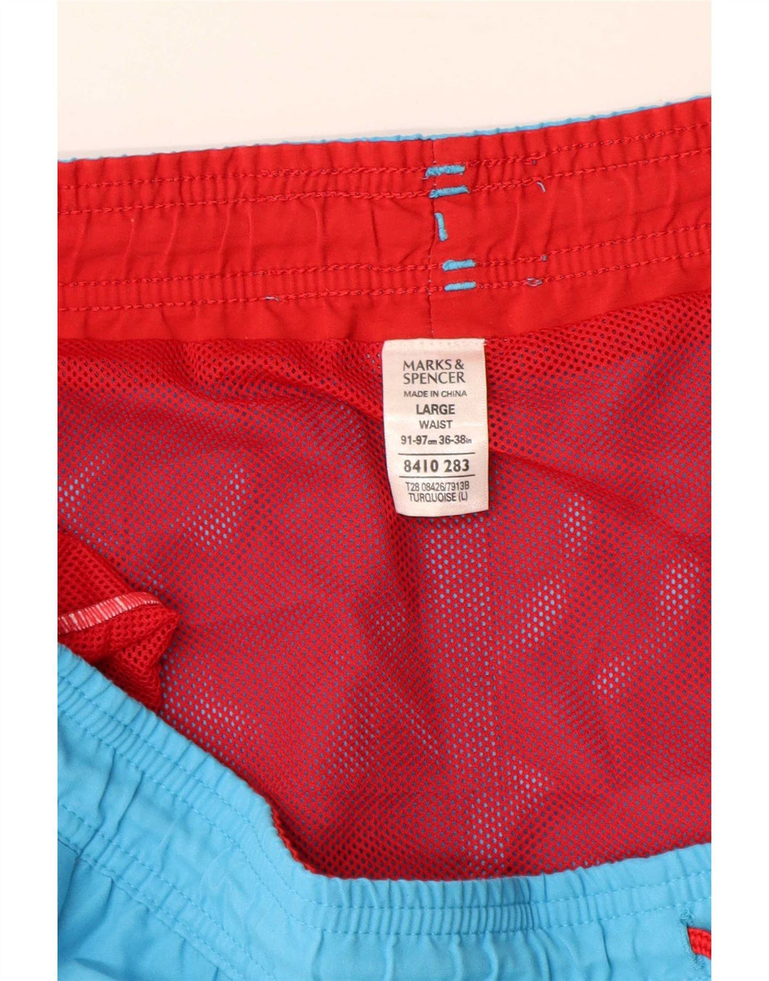 Shorts de natação masculino Marks & Spencer grande poliéster turquesa