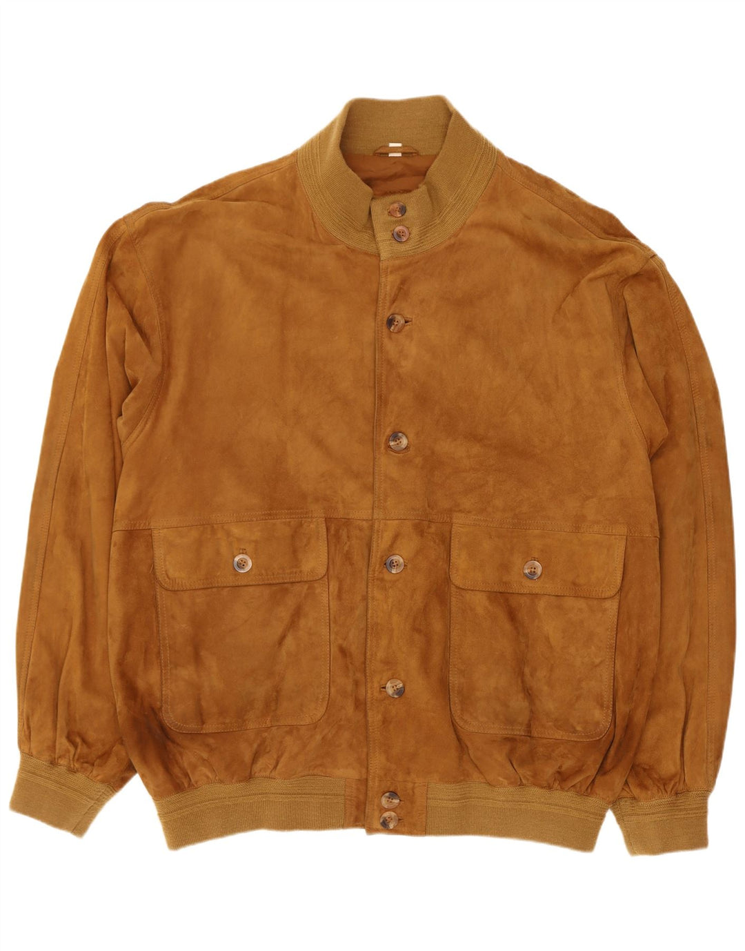 Jaqueta bomber de camurça masculina vintage IT 58 4XL couro marrom retrô