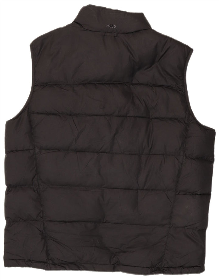 Colete acolchoado masculino EDDIE BAUER UK 40 grande poliéster preto