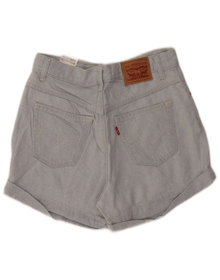 Shorts jeans femininos Mom da LEVI W28 algodão azul médio