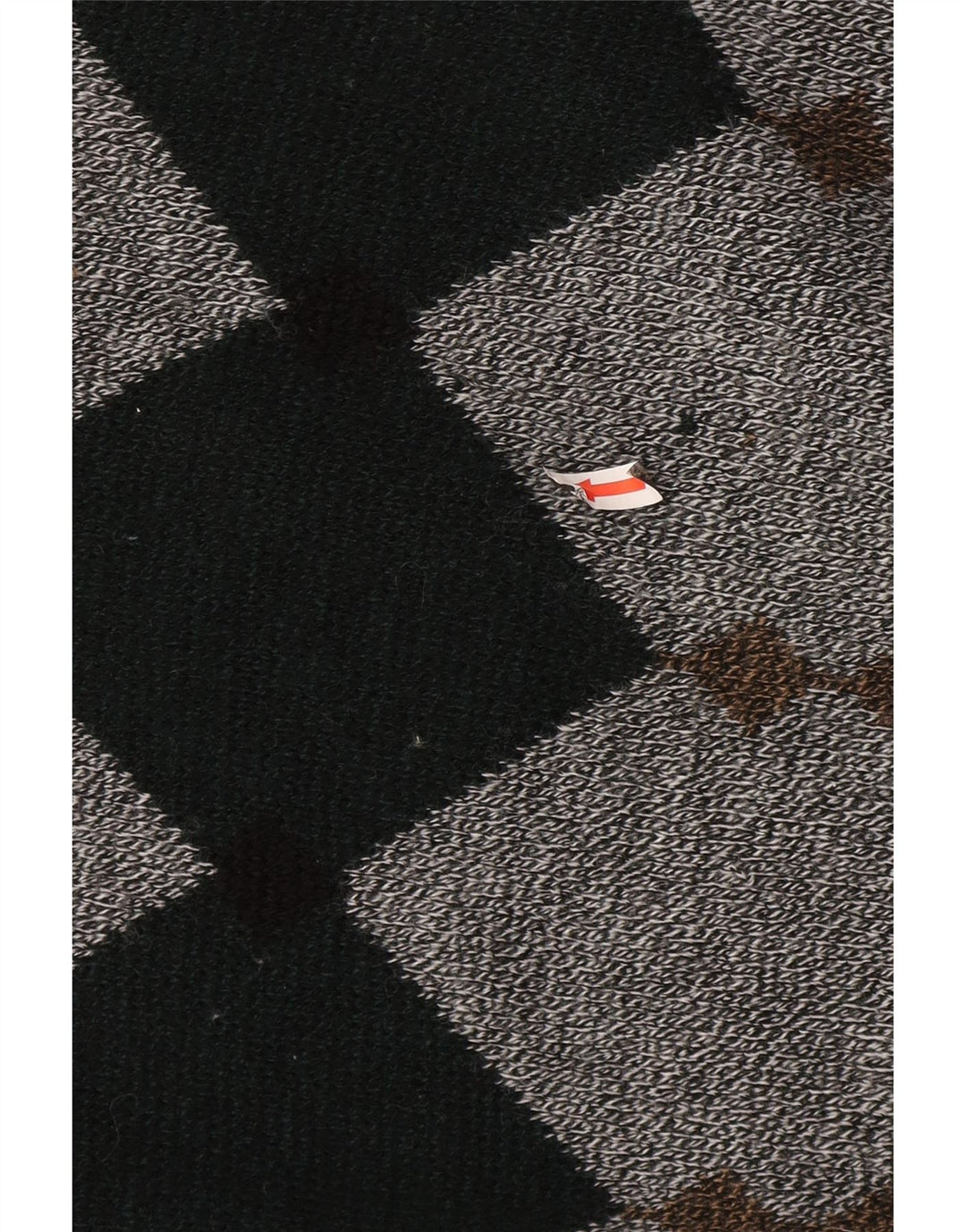 Suéter masculino vintage com gola polo grande cinza Argyle/Diamante