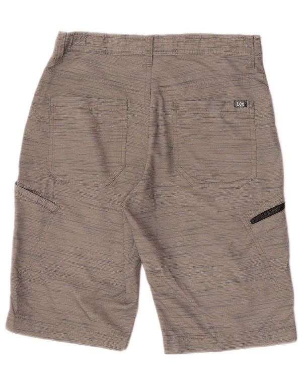 Shorts cargo Lee Boys 11-12 anos W27 poliéster manchado cinza