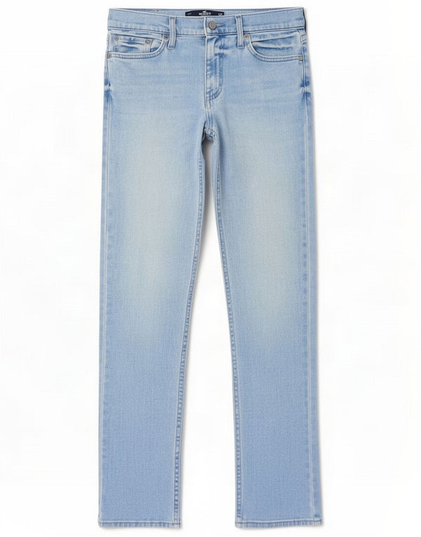 Hollister Womens Slim Fit Straight Jeans W29 L32 Azul Algodão