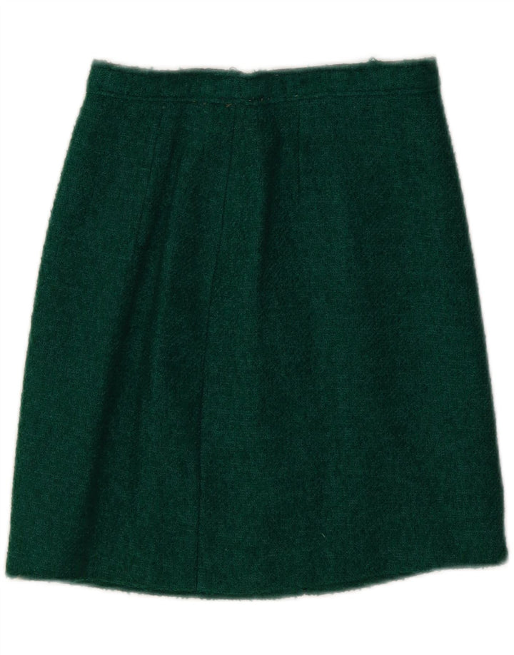 VINTAGE Womens A-Line Skirt W24 XS Green Vintage Vintage and Second-Hand Vintage from Messina Hembry 