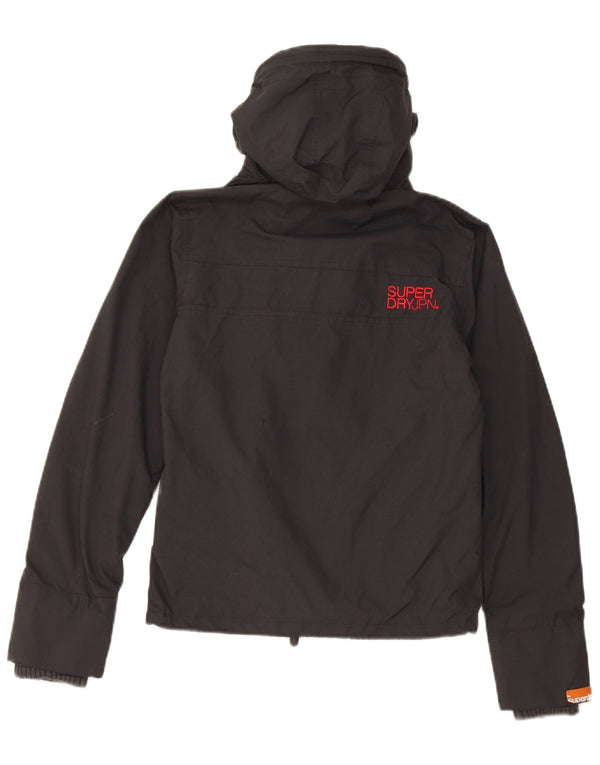 Jaqueta de chuva feminina Superdry com capuz gráfico Reino Unido 6 XS preto nylon