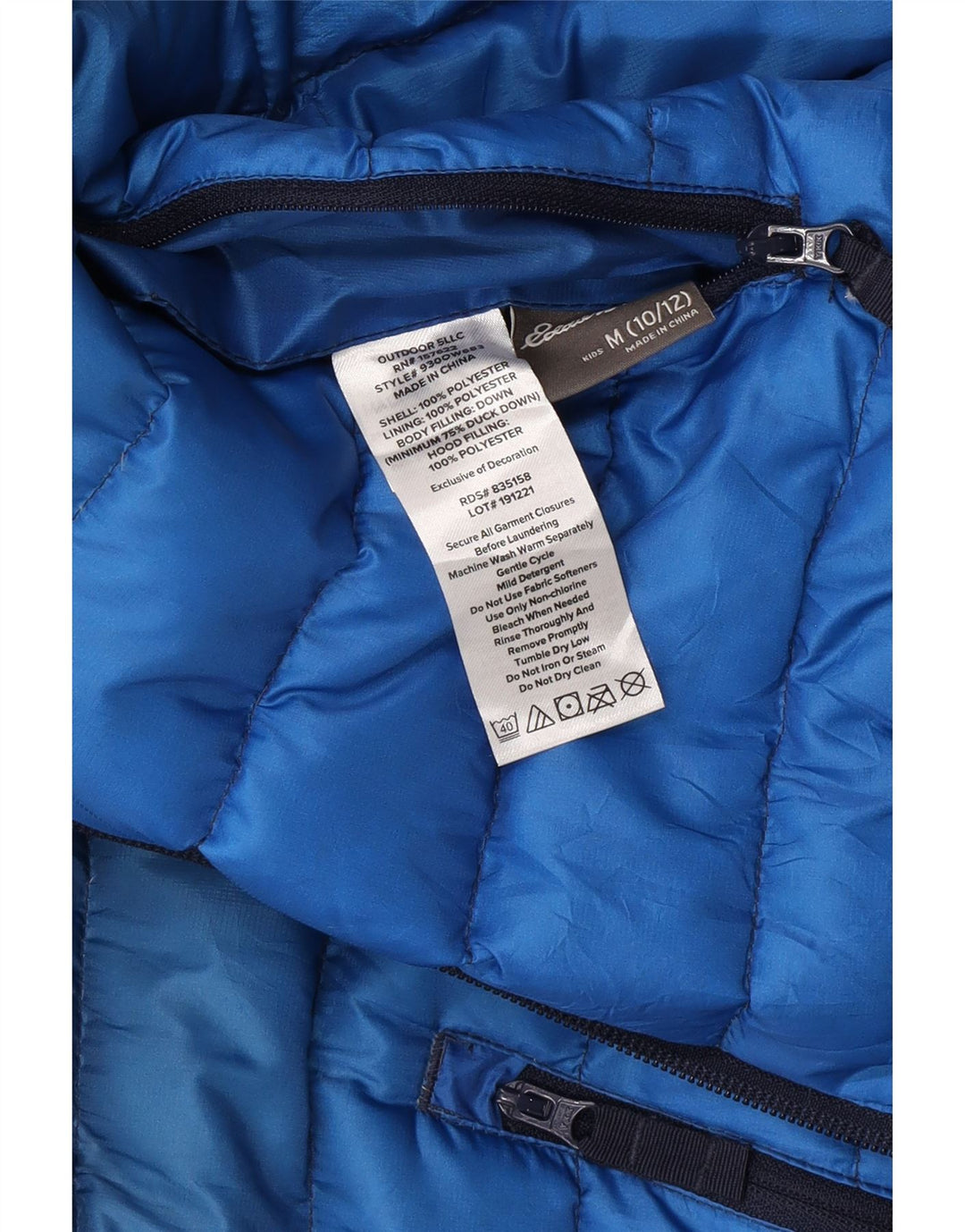 Jaqueta acolchoada com capuz para meninos Eddie Bauer 10-11 anos médio azul marinho