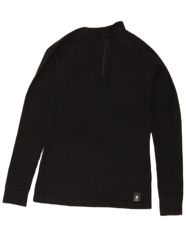 Suéter feminino Mountain Warehouse com zíper e gola em lã preta pequena Reino Unido 10