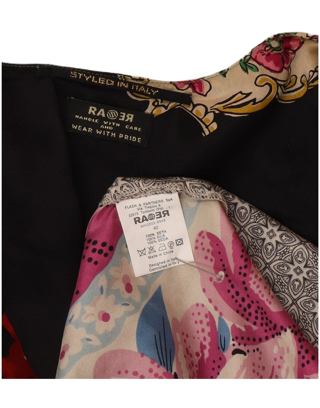 Vestido feminino vintage manga comprida linha A IT 40 médio multicolorido