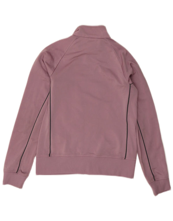 Adidas Womens Tracksuit Top Jacket UK 12 Médio Roxo Poliéster