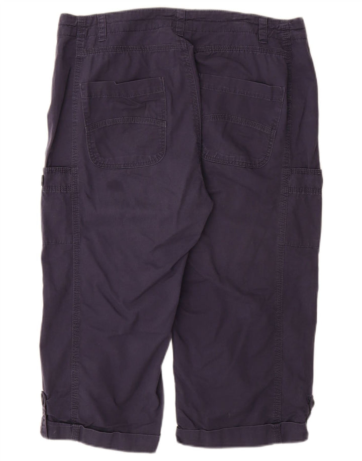 Calça capri feminina WEIRD FISH Reino Unido 14 grande W34 azul marinho algodão