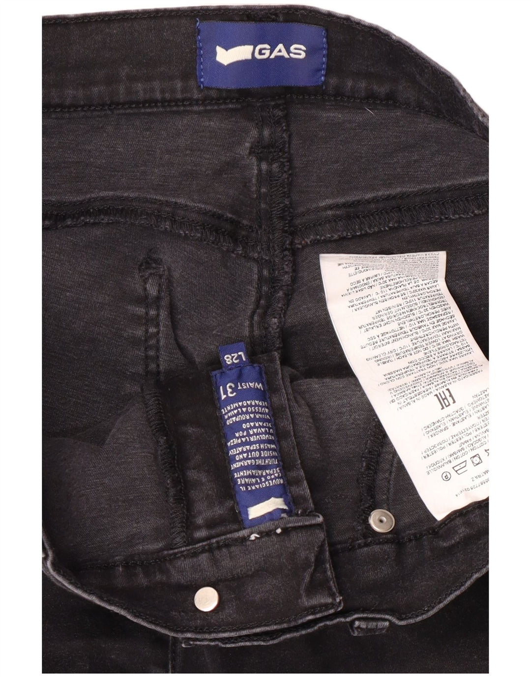 Gas Womens Slim Jeans W31 L28 Algodão Preto