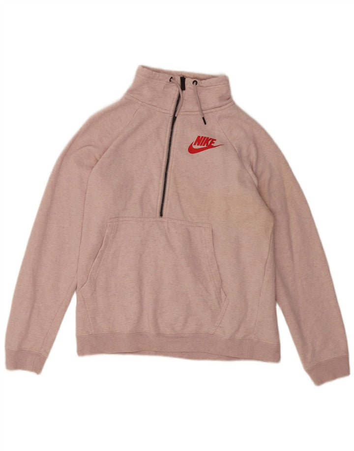 Moletom Nike feminino oversized com zíper e gola alta UK 14 médio rosa manchado