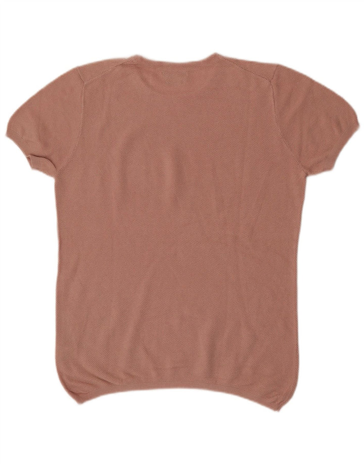 Blusa feminina Massimo Dutti UK 16 grande algodão rosa