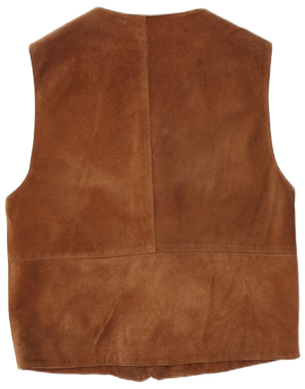 Colete masculino de camurça VINTAGE grande couro marrom