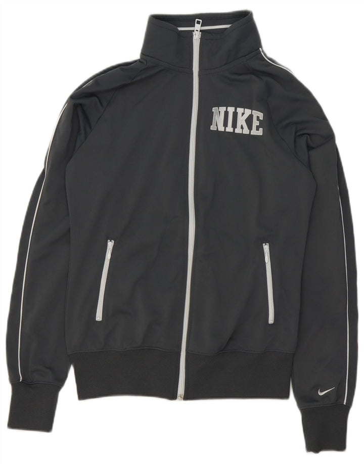 Jaqueta Nike Feminina Graphic Tracksuit Top Pequena Cinza Poliéster