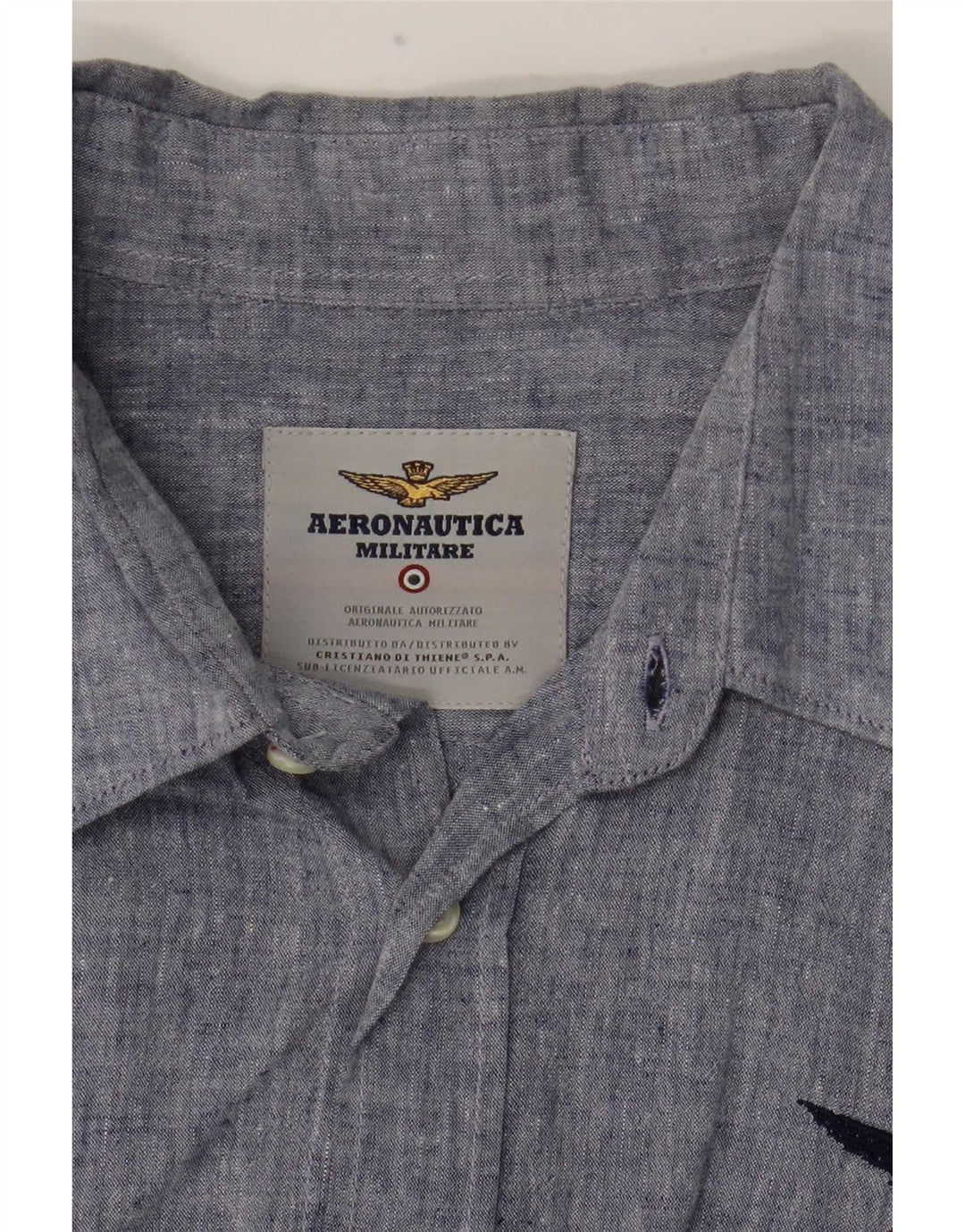 Camisa masculina da Aeronautica Militare azul médio