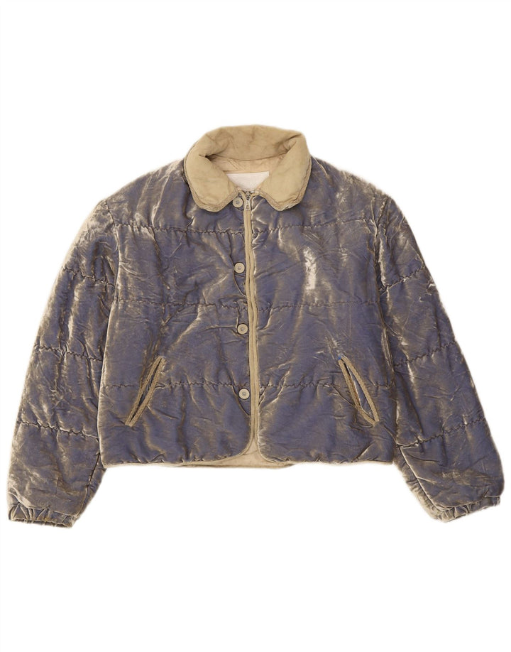 Jaqueta acolchoada de veludo feminina Cipriani IT 42 azul médio