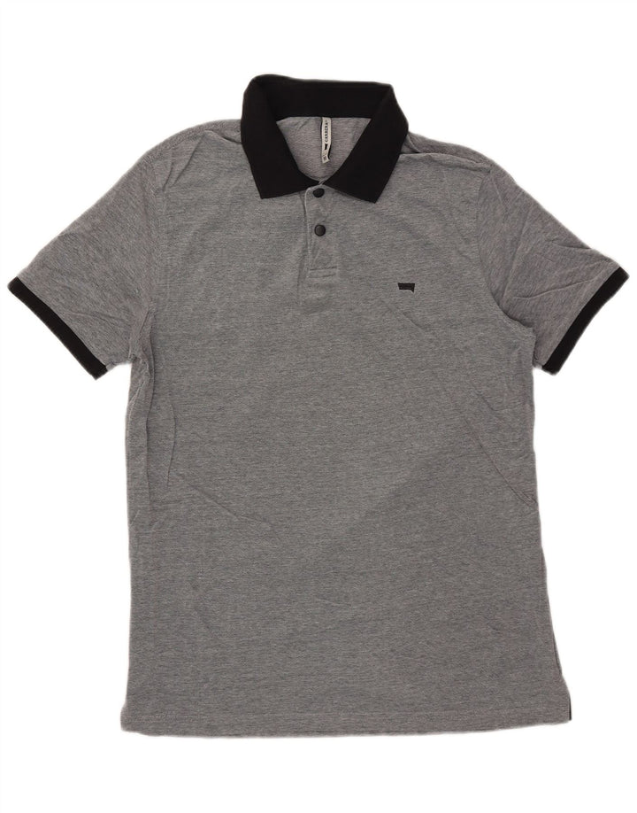 Camisa polo masculina de rugby CARRERA algodão cinza médio