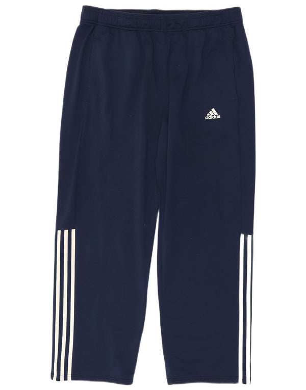 Calças de treino masculinas Adidas UK 48/50 XL azul marinho poliéster
