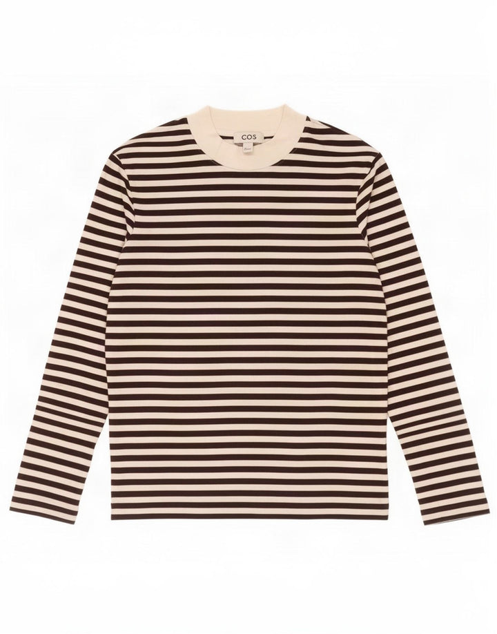 Cos feminino oversized manga comprida Reino Unido 10 algodão listrado preto pequeno