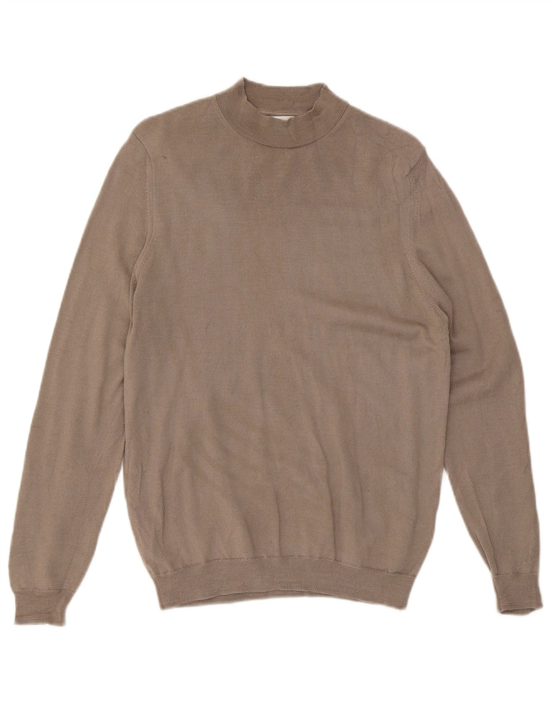 Suéter feminino Zara com gola redonda, Reino Unido 14, marrom médio